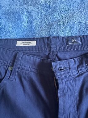 Ag Adriano Goldschmied The Graduate Tailored Leg Pants - Navy Blue